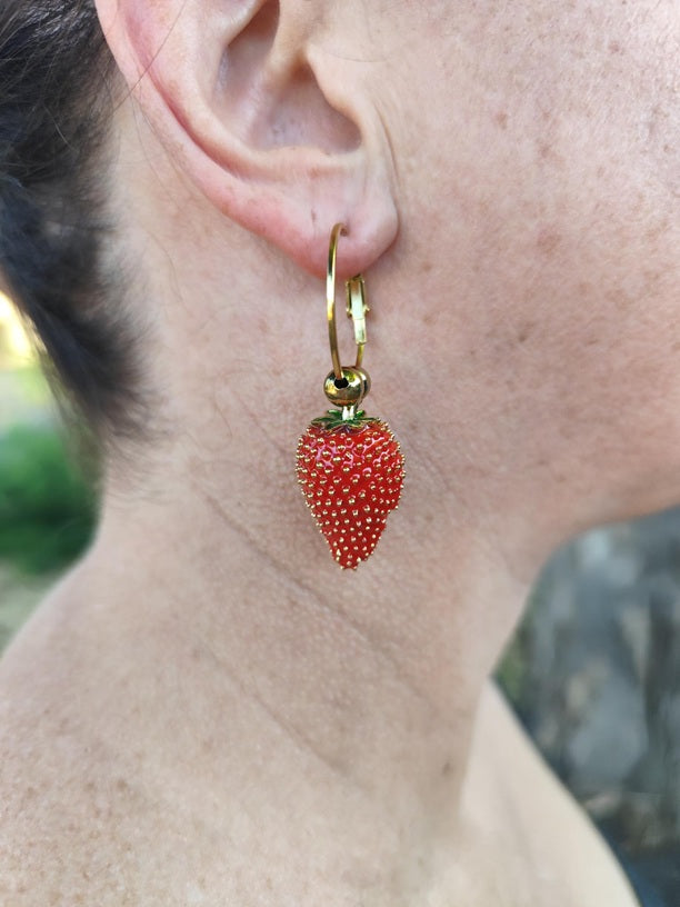 Boucles d'oreilles Jolie fraise