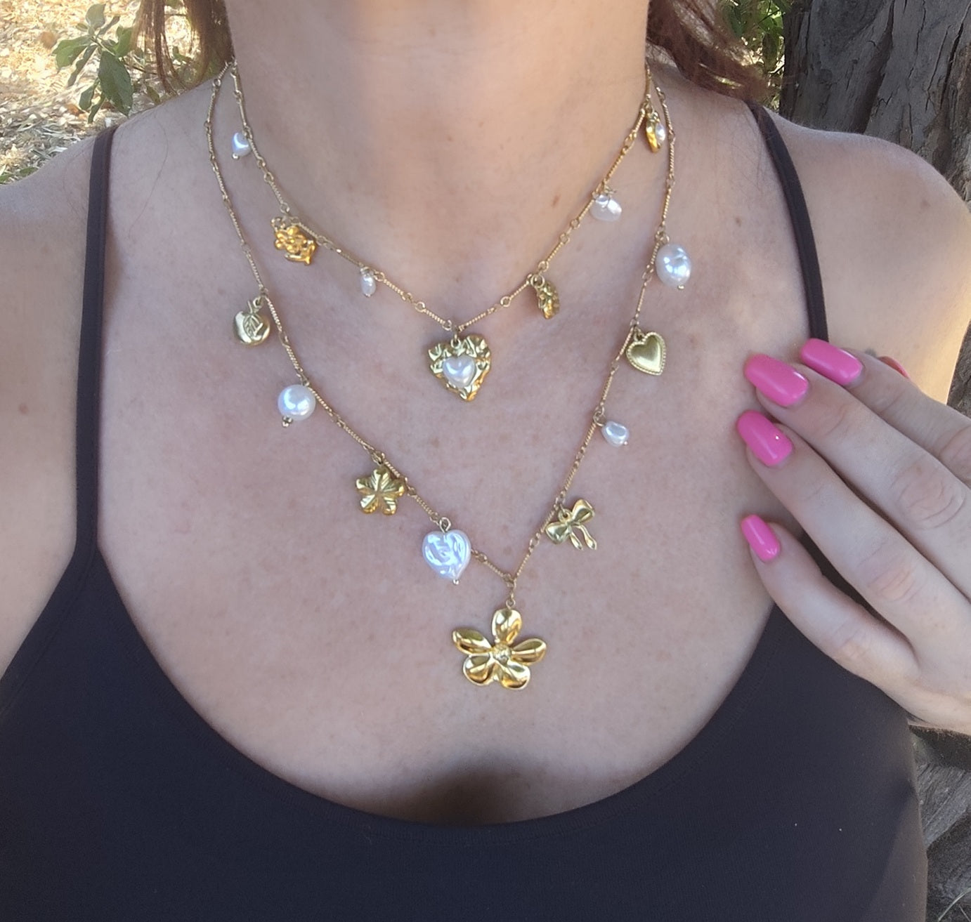 Collier Camélia Perlé