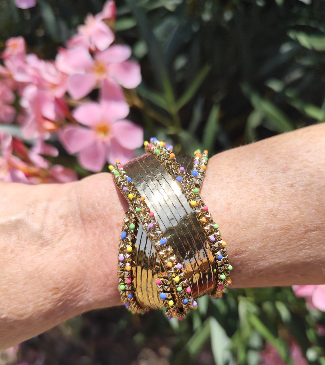 Bracelet manchette Natalia multicolore