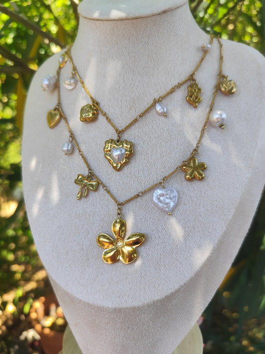 Collier Camélia Perlé